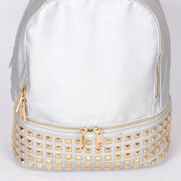 Vegan leather backpack with studs - Picture 2 of 3